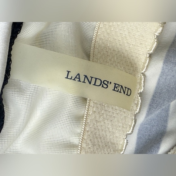 Lands End Women's V Neck Strappy Tankini Swimsuit Underwire Top Striped 10 L/D - Picture 4 of 8